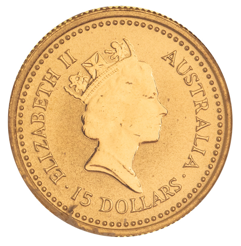 176 · PERTH MINT ISSUES: Elizabeth II, Perth Mint, 9999 fine gold nugget coins, 1/10th ounce and 1/4 ounce, 1987. (2)