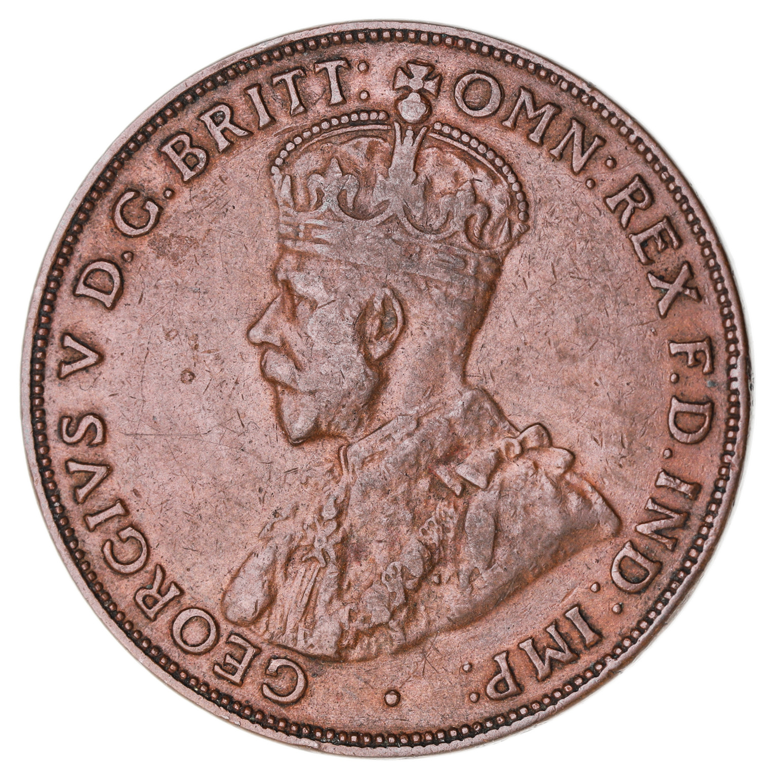 George V, 1930 Indian die. Six pearls, nearly very fine and rare.