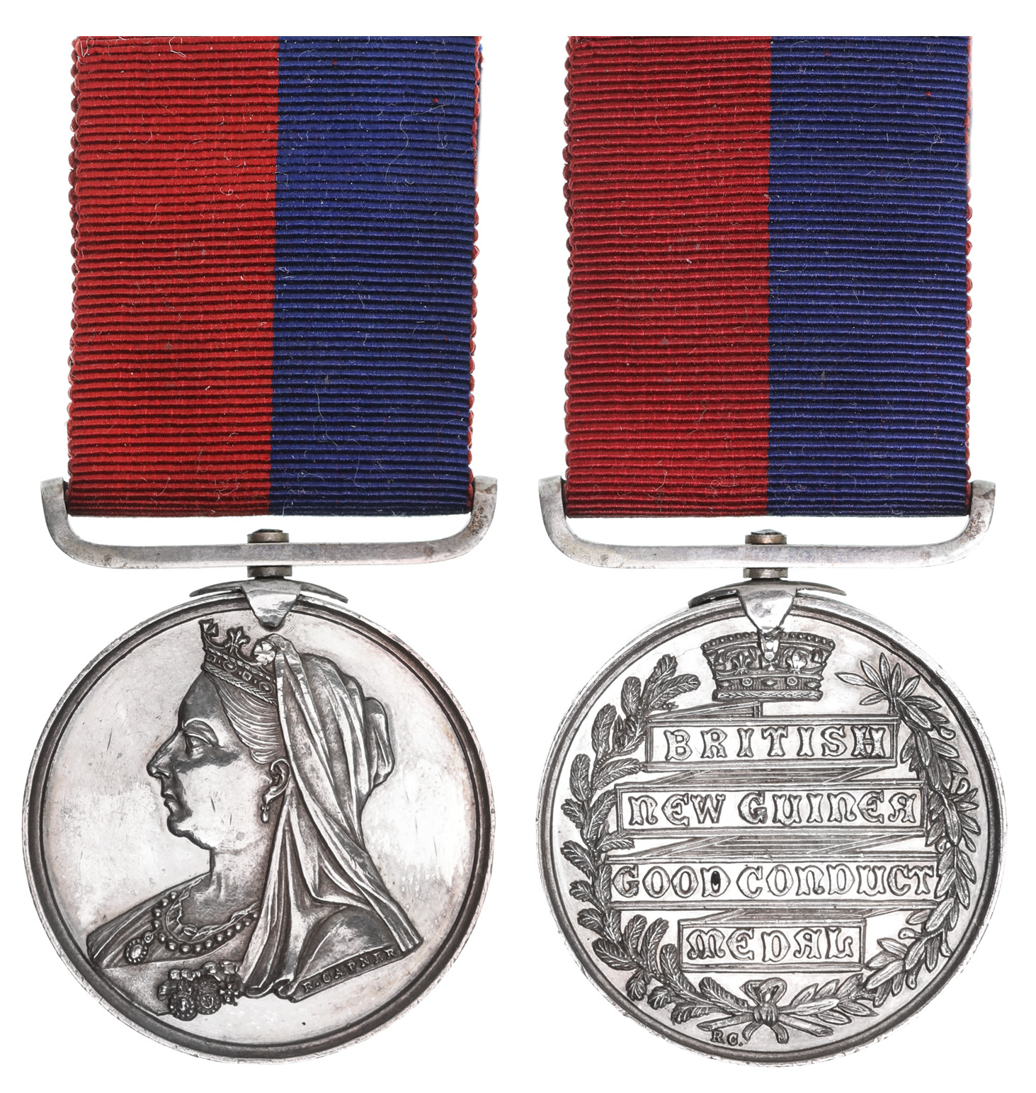 British New Guinea, Good Conduct Medal. Captain A.W.Butterworth Commandant A.N.C. Engraved. Hairlines, otherwise good very fine and very rare.